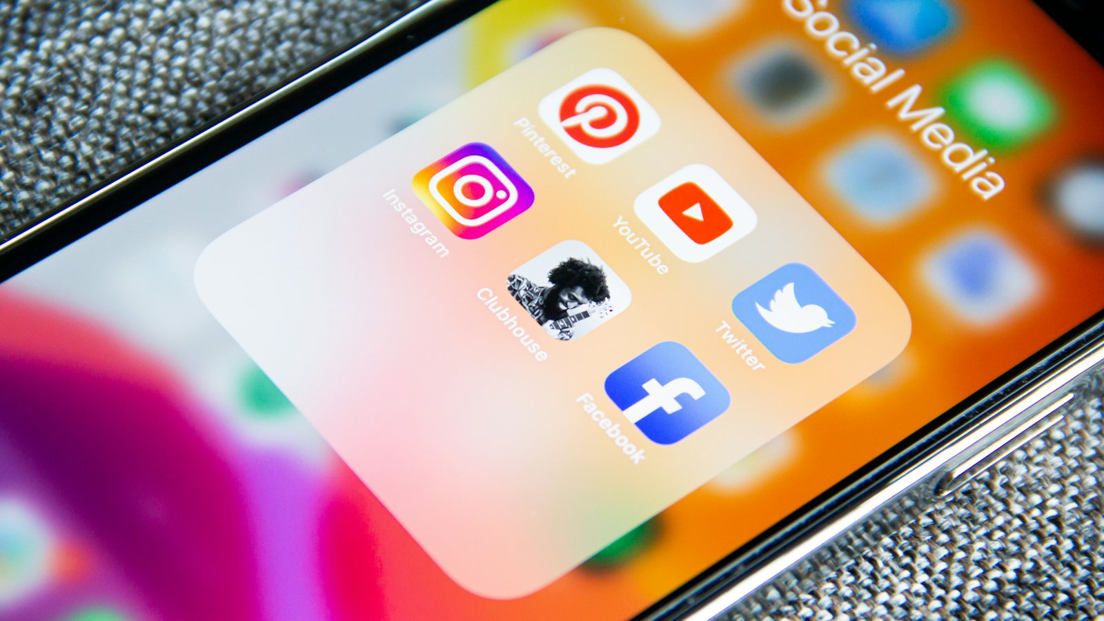 A phone screen showing a grid of messaging and social app icons