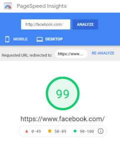 Facebook Speed Optimization test